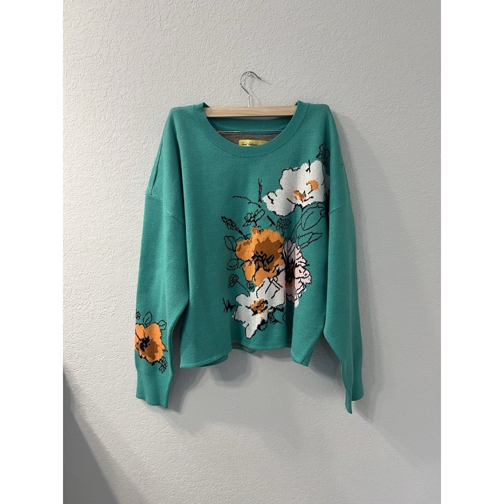 "SONAL‎ NATHWANI FOR MAEVE" Floral Print Sweater SZ XL Grandma Core Cottage Core
